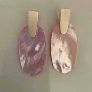 Kendra Scott Pink Earrings with Gold Trim - NEW
